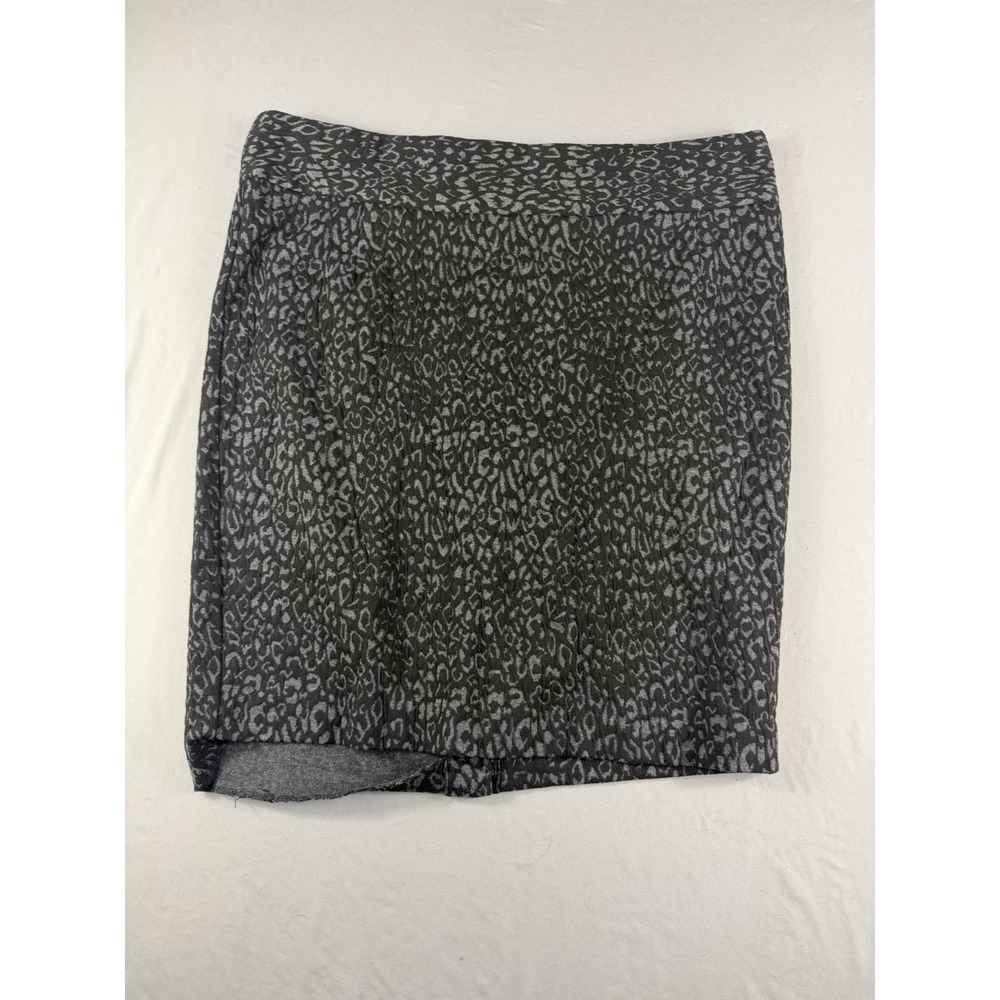 Lane Bryant black/grey cheetah leopard print knee length skirt, women's 18